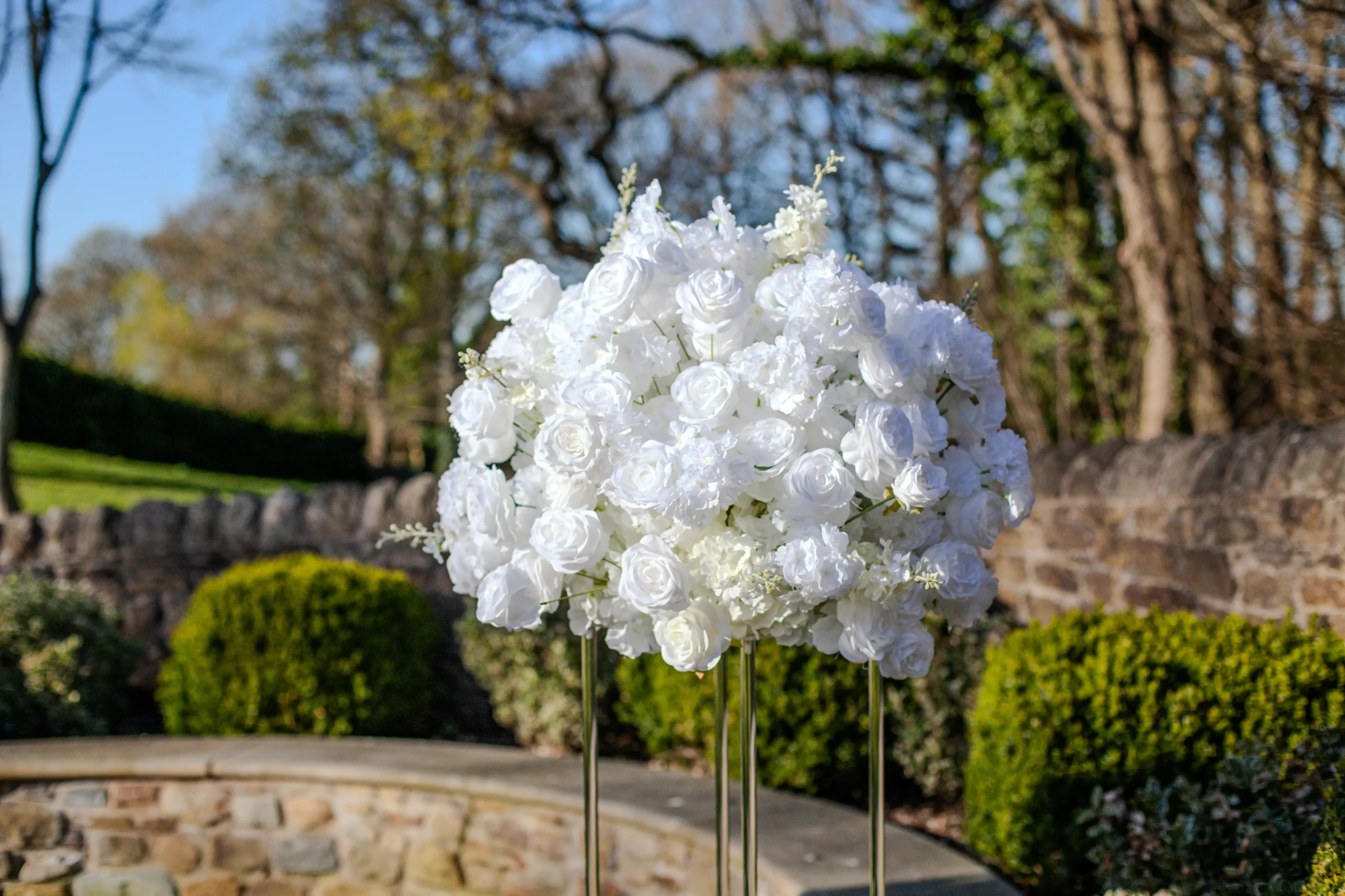 White Floral Table Centrepieces