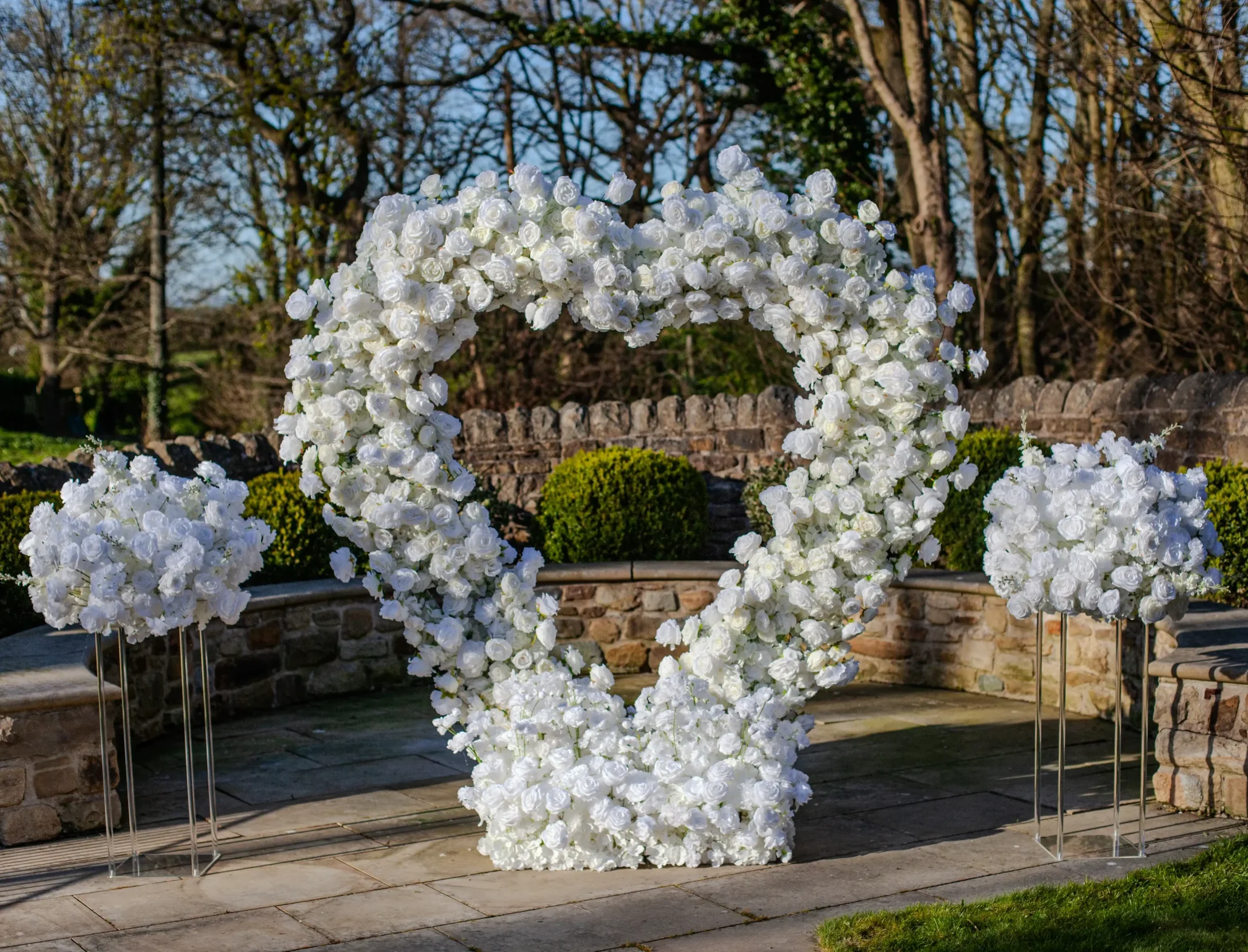 White Rose & Ivory Floral Centrepieces - Image 2