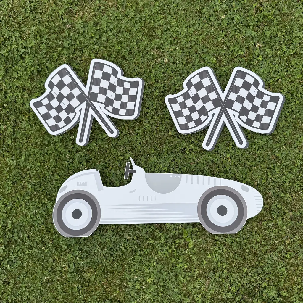 White Racing Car Prop